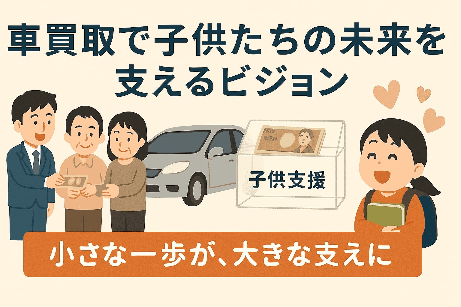 車買取で子供支援｜カーカイトリの社会貢献ビジョン